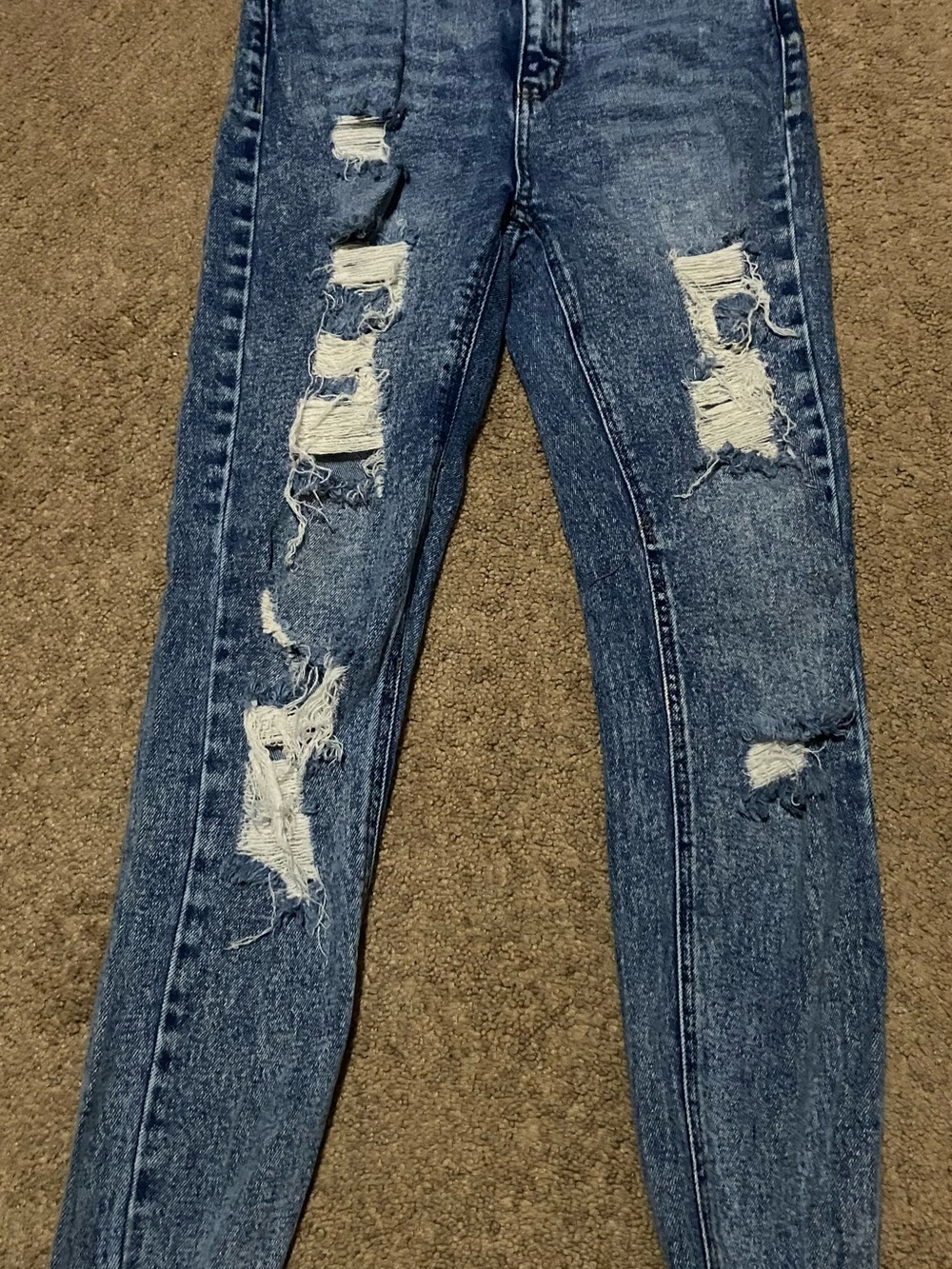 Tinseltown Distressed Dark Blue Skinny Jeans